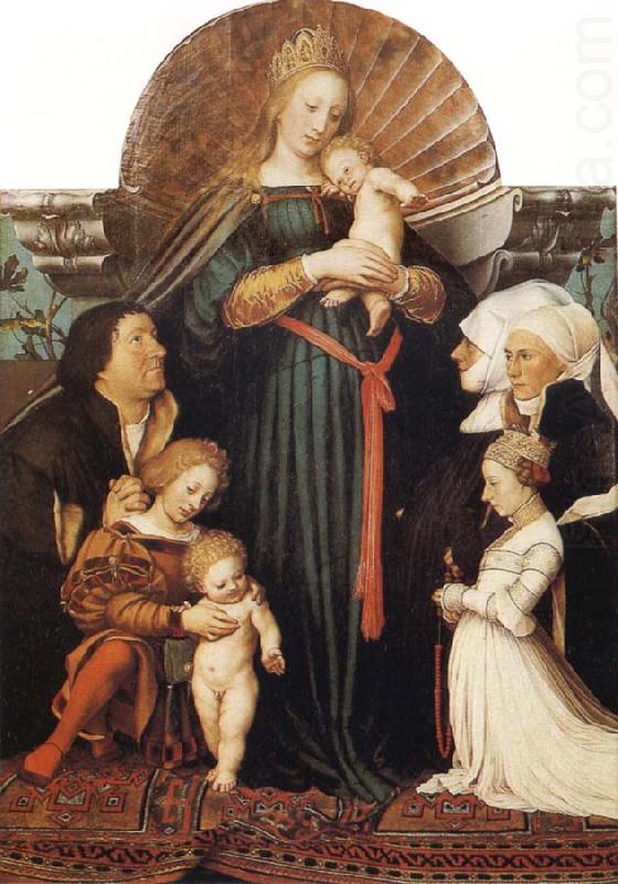 Madonna of Mercy and the Family of Jakob Meyer zum Hasen, Hans holbein the younger
